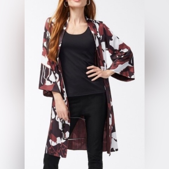 Chico's Jackets & Blazers - Chico’s open front kimono duster - black & brown with bell sleeves and pockets